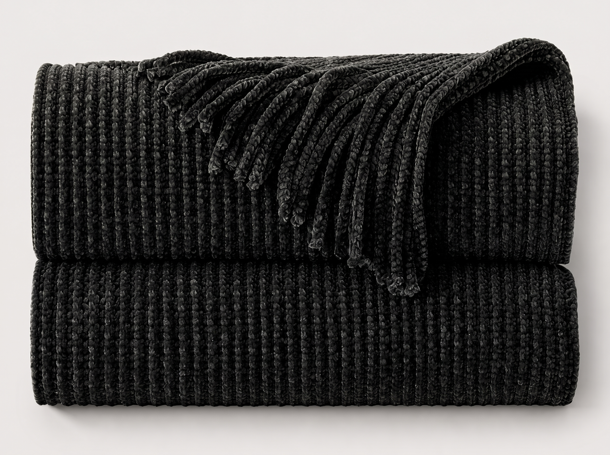 Grob gestrickte Kuscheldecke – Detailansicht
