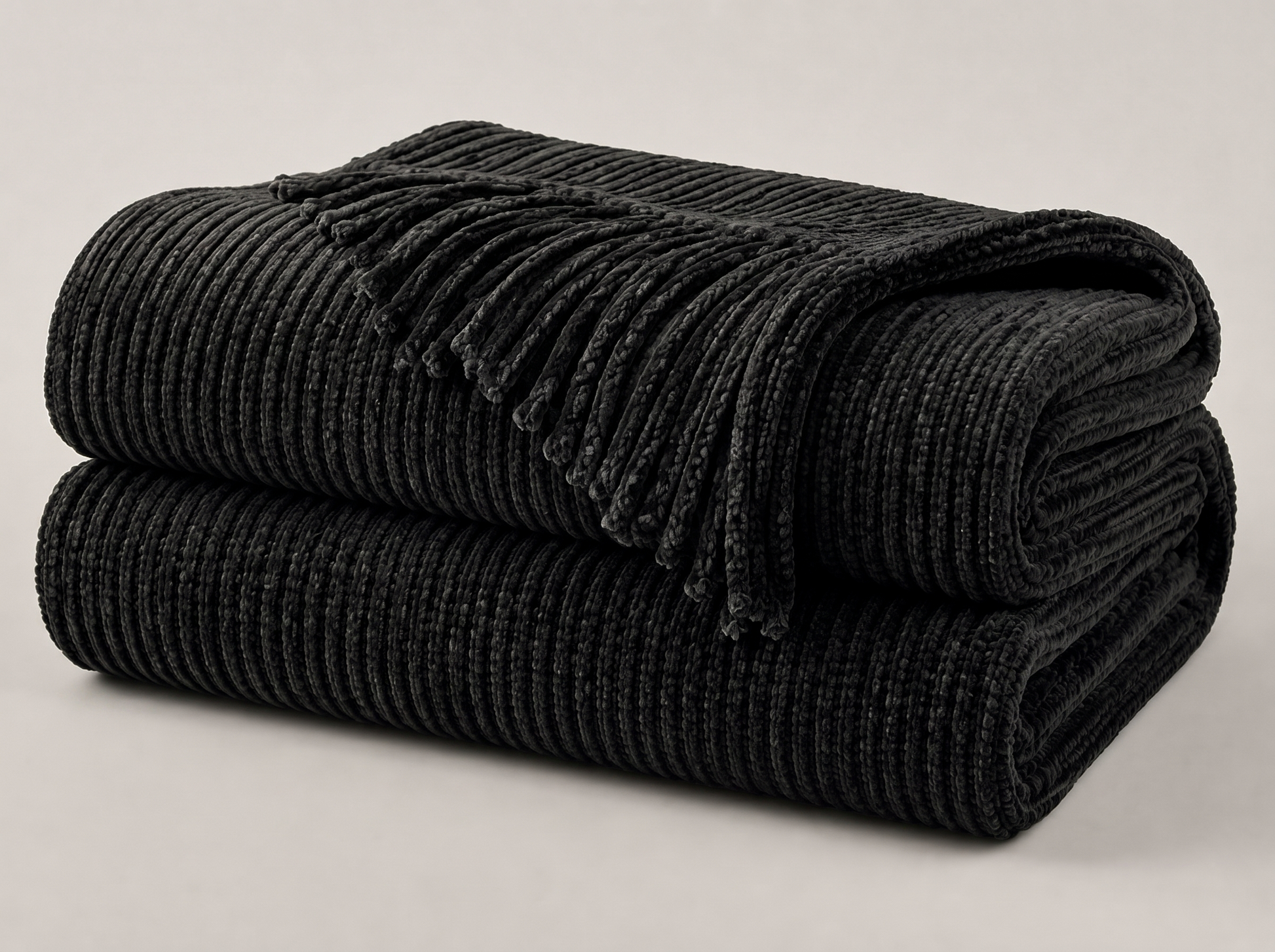 Grob gestrickte Kuscheldecke – Detailansicht