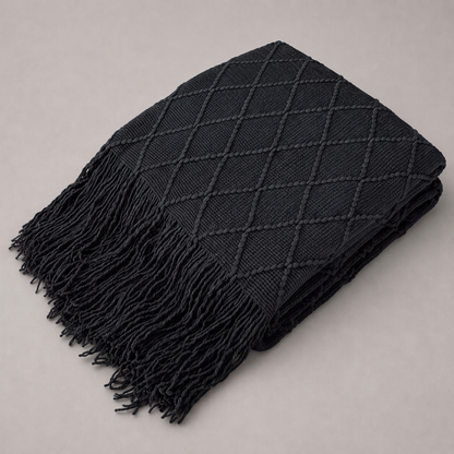 Strickdecke mit Rautenmuster – Detailansicht