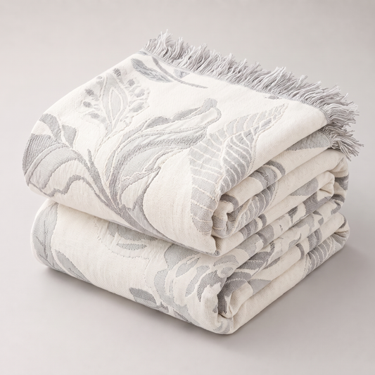 Florale Jacquard-Kuscheldecke