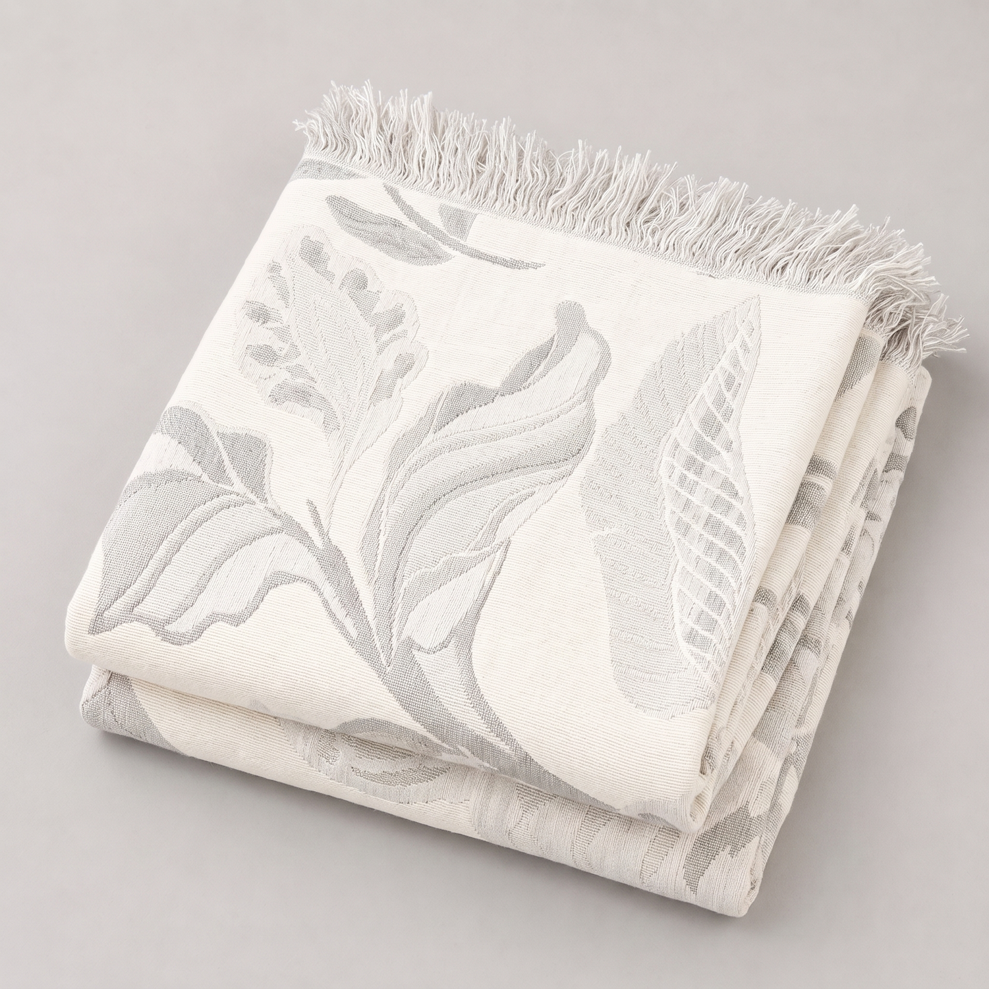 Florale Jacquard-Kuscheldecke – Detailansicht