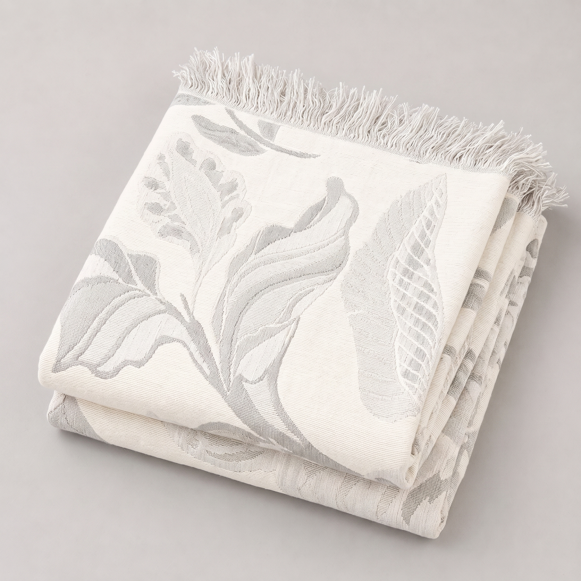 Florale Jacquard-Kuscheldecke – Detailansicht