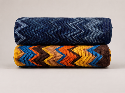 Strickdecke mit Zickzackmuster