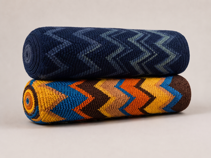 Strickdecke mit Zickzackmuster – Detailansicht