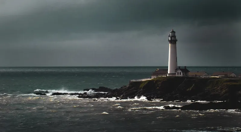 Somewhere along the lonely pacific coast of California this lighthouse sits as a beacon to the past.
